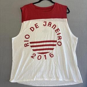 3x Mighty Fine Women’s Tank Top NWOT Rio De Janeiro Red White